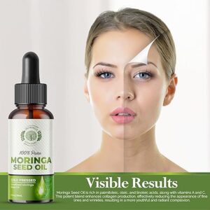 Moringa seed oil on a face