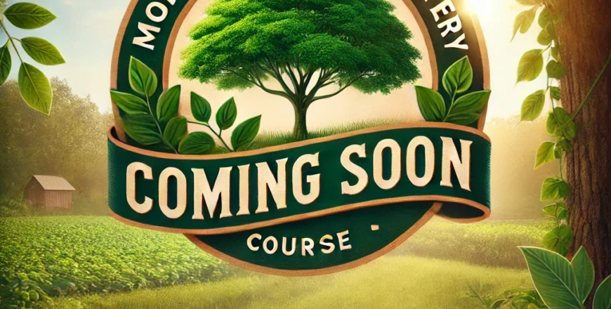 DALL·E 2025-03-22 00.56.35 - A 'Coming Soon' image for the course 'Moringa Product Mastery_ Create, Package & Profit'. The design features a lush green Moringa tree with vibrant l.webp