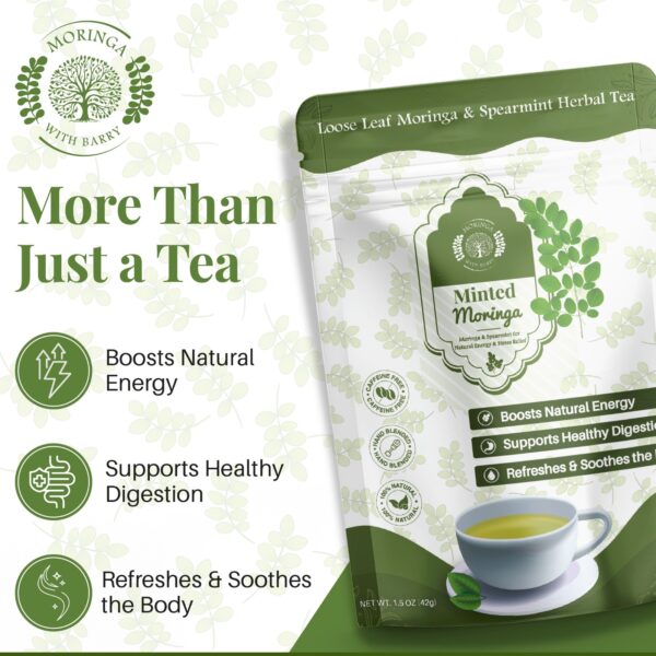 Minted Moringa Herbal Tea – Caffeine Free Superfood Blend for Refreshing Daily Wellness - Image 2
