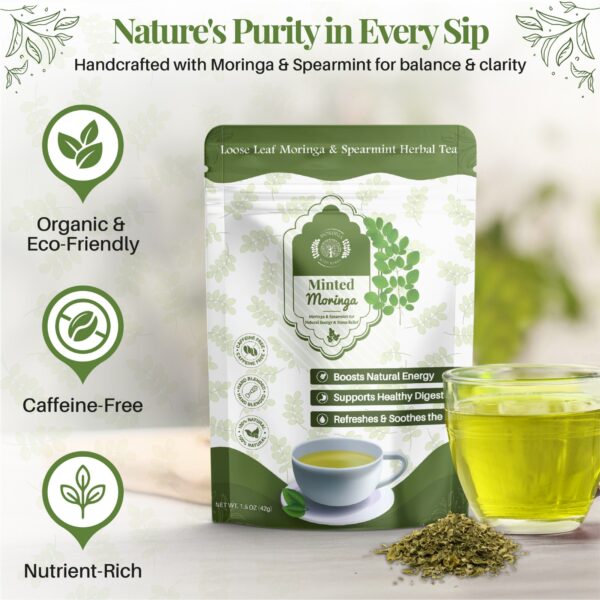 Minted Moringa Herbal Tea – Caffeine Free Superfood Blend for Refreshing Daily Wellness - Image 4