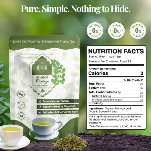 Minted Moringa Herbal Tea – Caffeine Free Superfood Blend for Refreshing Daily Wellness - Image 8