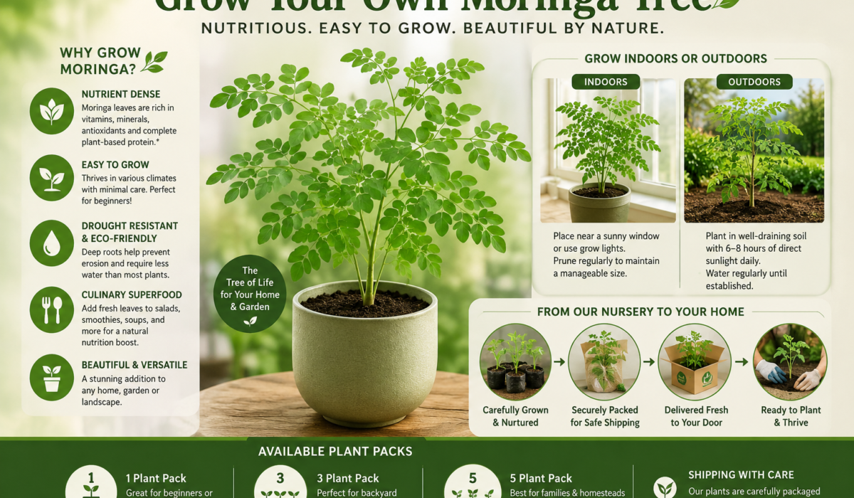 Grow Live Moringa Trees for Home Garden and Daily Wellness