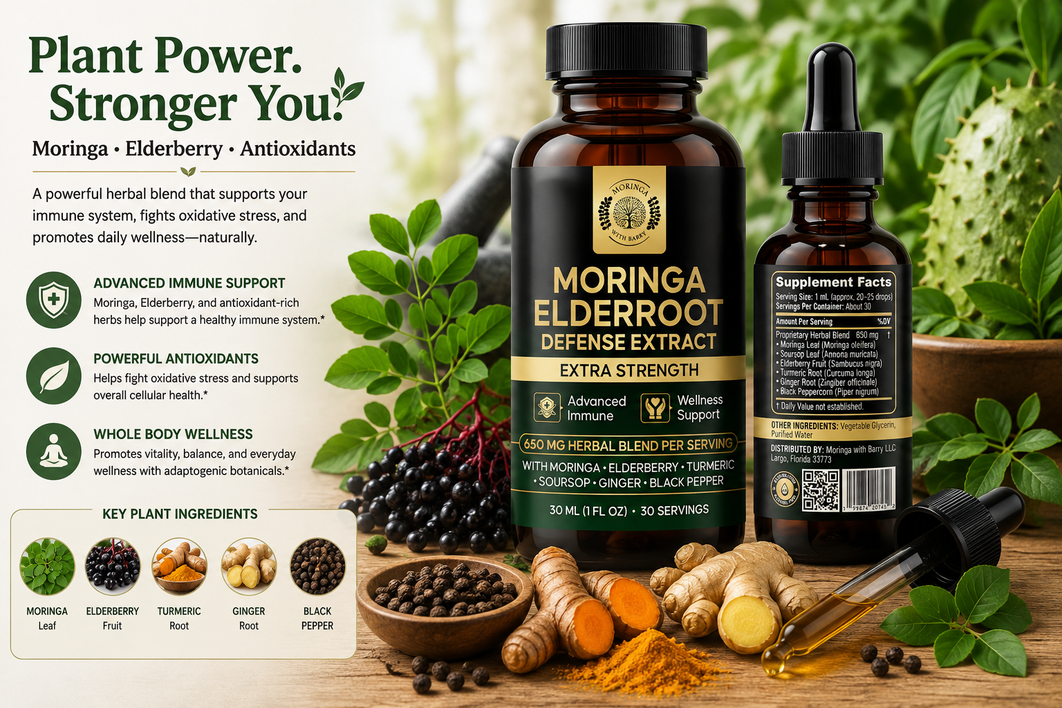 Moringa Elderberry and Antioxidants Support